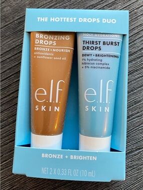 e.l.f. Clean Vegan Cruelty-Free Skincare Thirst Burst and Bronzing Drops, new